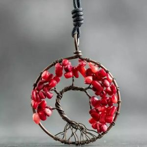 Charka Stone Red Jasper Tree of Life Penda…